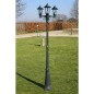 vidaXL Farola de jardín 3 brazos aluminio verde oscuro/negro 215 cm