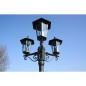 vidaXL Farola de jardín 3 brazos aluminio verde oscuro/negro 215 cm