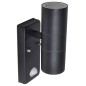 Aplique de pared con sensor y LED, acero inoxidable, negro Aplique de pared con sensor y LED, acero inoxidable, negro