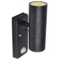 Aplique de pared con sensor y LED, acero inoxidable, negro Aplique de pared con sensor y LED, acero inoxidable, negro