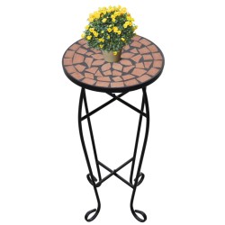 vidaXL Mesita auxiliar para plantas mosaico terracota