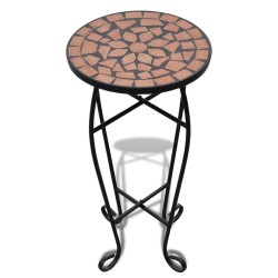 vidaXL Mesita auxiliar para plantas mosaico terracota