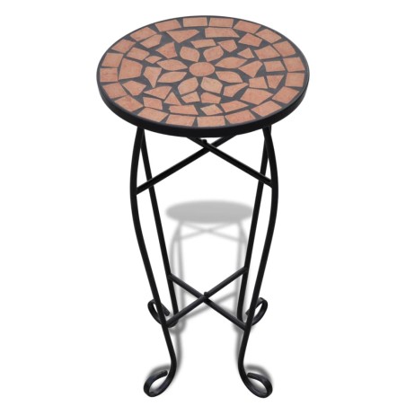 vidaXL Mesita auxiliar para plantas mosaico terracota