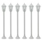 vidaXL Farolas de jardín aluminio blancas E27 110 cm 6 unidades vidaXL Farolas de jardín aluminio blancas E27 110 cm 6 unidades