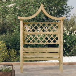 vidaXL Pérgola de jardín con tejadillo y banco de madera de pino 