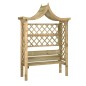 vidaXL Pérgola de jardín con tejadillo y banco de madera de pino vidaXL Pérgola de jardín con tejadillo y banco de madera de pino
