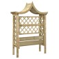 vidaXL Pérgola de jardín con tejadillo y banco de madera de pino vidaXL Pérgola de jardín con tejadillo y banco de madera de pino