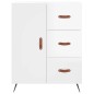 vidaXL Aparador alto madera contrachapada blanco brillo 69,5x34x180 cm