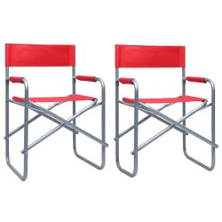vidaXL Sillas de director 2 unidades acero rojo