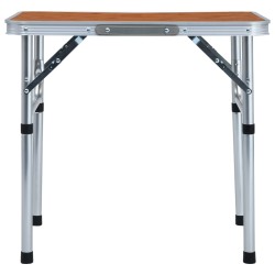 vidaXL Mesa de camping plegable aluminio 60x45 cm