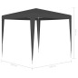 vidaXL Carpa profesional para fiestas gris antracita 90 g/m² 2,5x2,5 m vidaXL Carpa profesional para fiestas gris antracita 90 g/m² 2,5x2,5 m