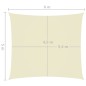 vidaXL Toldo de vela rectangular tela Oxford color crema 5x6 m vidaXL Toldo de vela rectangular tela Oxford color crema 5x6 m