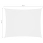 vidaXL Toldo de vela rectangular tela Oxford blanco 6x8 m vidaXL Toldo de vela rectangular tela Oxford blanco 6x8 m