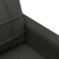 vidaXL Juego de sofás con cojines 3 piezas tela negro vidaXL Juego de sofás con cojines 3 piezas tela negro