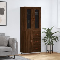 vidaXL Aparador alto madera contrachapada marrón roble 69,5x34x180 cm