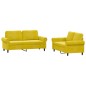 vidaXL Juego de sofás con cojines 2 piezas terciopelo amarillo vidaXL Juego de sofás con cojines 2 piezas terciopelo amarillo