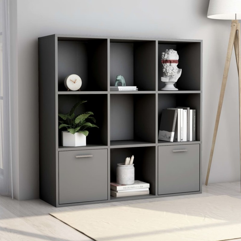 vidaXL Estantería de madera contrachapada gris 98x30x98 cm vidaXL Estantería de madera contrachapada gris 98x30x98 cm