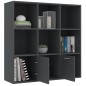 vidaXL Estantería de madera contrachapada gris 98x30x98 cm vidaXL Estantería de madera contrachapada gris 98x30x98 cm