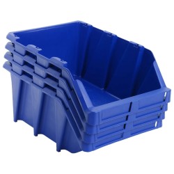 vidaXL Contenedores almacenaje apilables 218x360x156 mm azul 35 uds