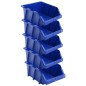 vidaXL Contenedores almacenaje apilables 218x360x156 mm azul 35 uds vidaXL Contenedores almacenaje apilables 218x360x156 mm azul 35 uds