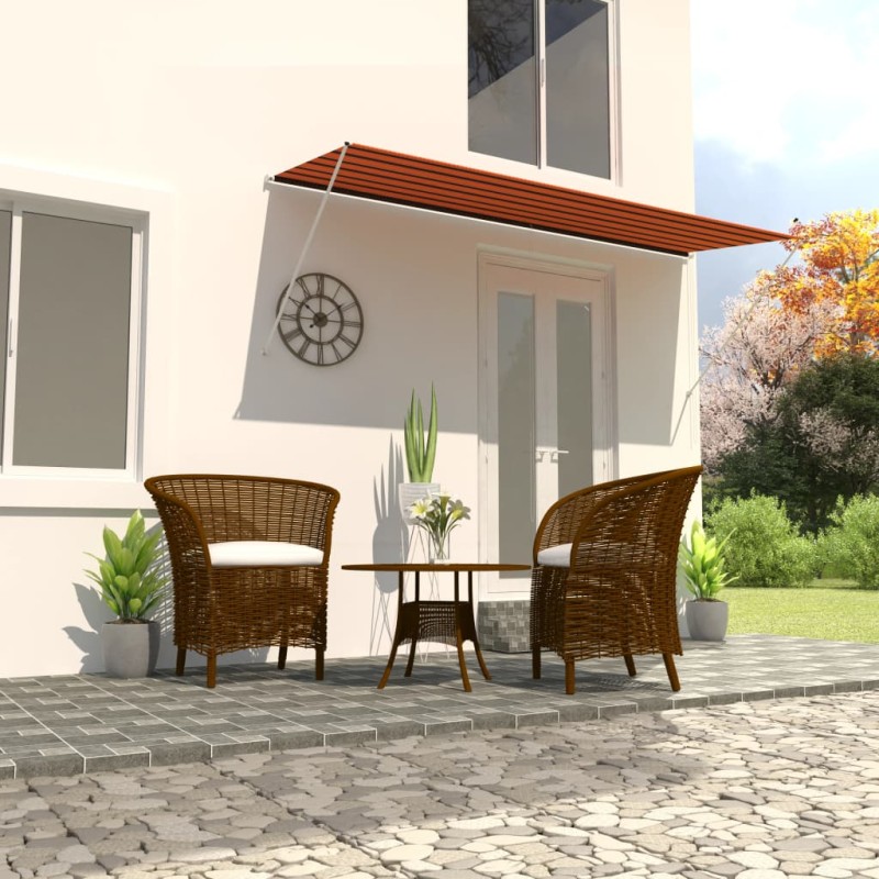 vidaXL Toldo retráctil naranja y marrón 350x150 cm