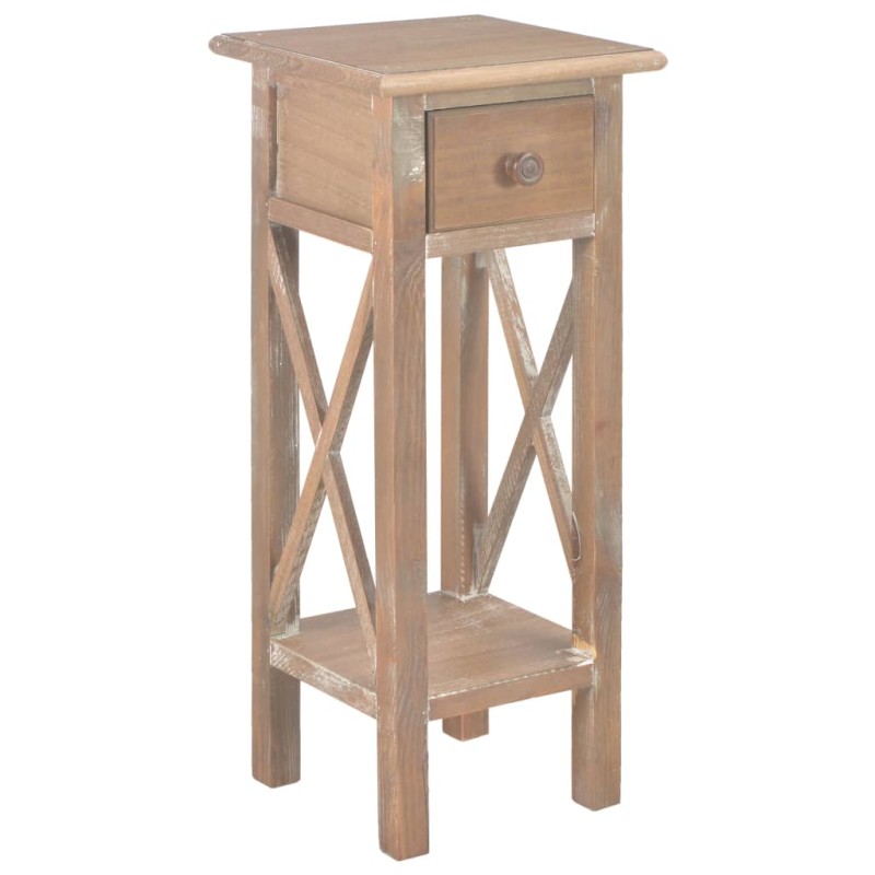 vidaXL Mesa auxiliar de madera marrón 27x27x65,5 cm vidaXL Mesa auxiliar de madera marrón 27x27x65,5 cm