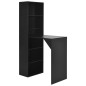 vidaXL Mesa alta de bar con armario negra 115x59x200 cm vidaXL Mesa alta de bar con armario negra 115x59x200 cm