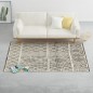 vidaXL Alfombra tejida a mano de lana negro/blanco 120x170 cm