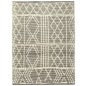 vidaXL Alfombra tejida a mano de lana negro/blanco 120x170 cm