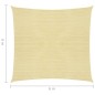 vidaXL Toldo de vela beige HDPE 160 g/m² 6x6 m