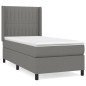 vidaXL Cama box spring con colchón tela gris oscuro 90x200 cm vidaXL Cama box spring con colchón tela gris oscuro 90x200 cm
