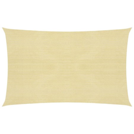 vidaXL Toldo de vela beige HDPE 160 g/m² 2x5 m