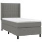 vidaXL Cama box spring con colchón tela gris oscuro 90x200 cm vidaXL Cama box spring con colchón tela gris oscuro 90x200 cm