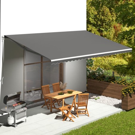 vidaXL Tela de repuesto para toldo gris antracita 6x3,5 m