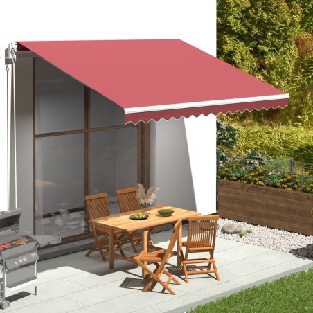 vidaXL Tela de repuesto para toldo rojo burdeos 4x3,5 m