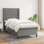 vidaXL Cama box spring con colchón tela gris oscuro 80x200 cm vidaXL Cama box spring con colchón tela gris oscuro 80x200 cm