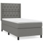 vidaXL Cama box spring con colchón tela gris oscuro 80x200 cm vidaXL Cama box spring con colchón tela gris oscuro 80x200 cm
