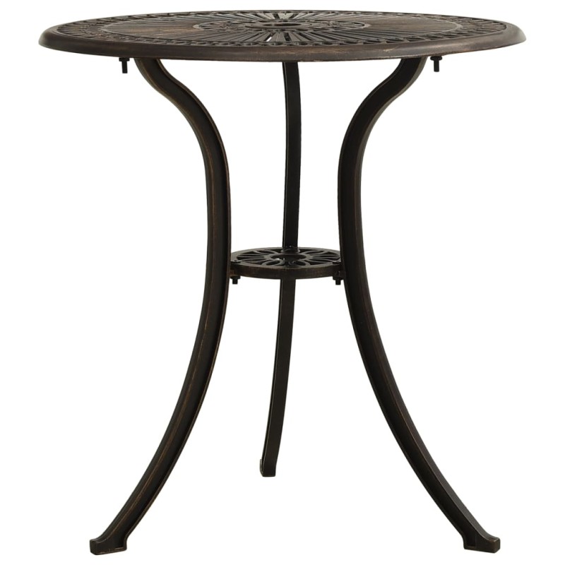 vidaXL Mesa de jardín aluminio fundido color bronce 62x62x65 cm vidaXL Mesa de jardín aluminio fundido color bronce 62x62x65 cm