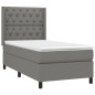vidaXL Cama box spring con colchón tela gris oscuro 80x200 cm vidaXL Cama box spring con colchón tela gris oscuro 80x200 cm