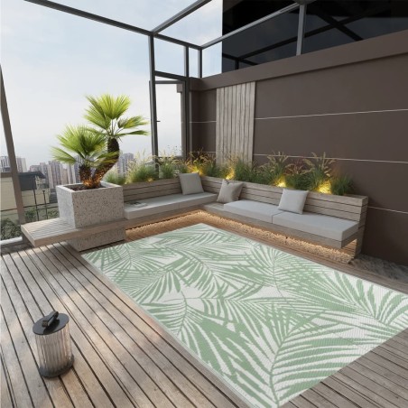 vidaXL Alfombra de exterior PP verde 190x290 cm