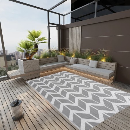 vidaXL Alfombra de exterior PP gris 190x290 cm