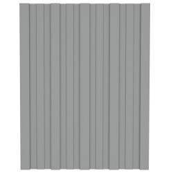 vidaXL Panel para tejado acero galvanizado gris 12 unidades 60x45 cm