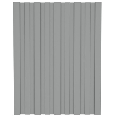 vidaXL Panel para tejado acero galvanizado gris 12 unidades 60x45 cm