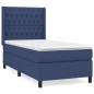 vidaXL Cama box spring con colchón tela azul 90x190 cm vidaXL Cama box spring con colchón tela azul 90x190 cm