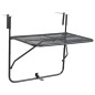 vidaXL Mesa de balcón de acero negro 60x40 cm