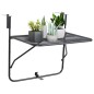 vidaXL Mesa de balcón de acero negro 60x40 cm