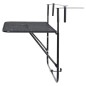 vidaXL Mesa de balcón de acero negro 60x40 cm