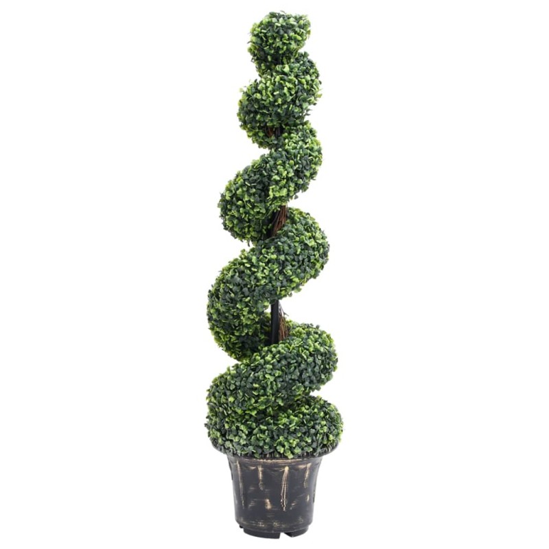 vidaXL Planta espiral de Boj artificial con macetero verde 117 cm vidaXL Planta espiral de Boj artificial con macetero verde 117 cm