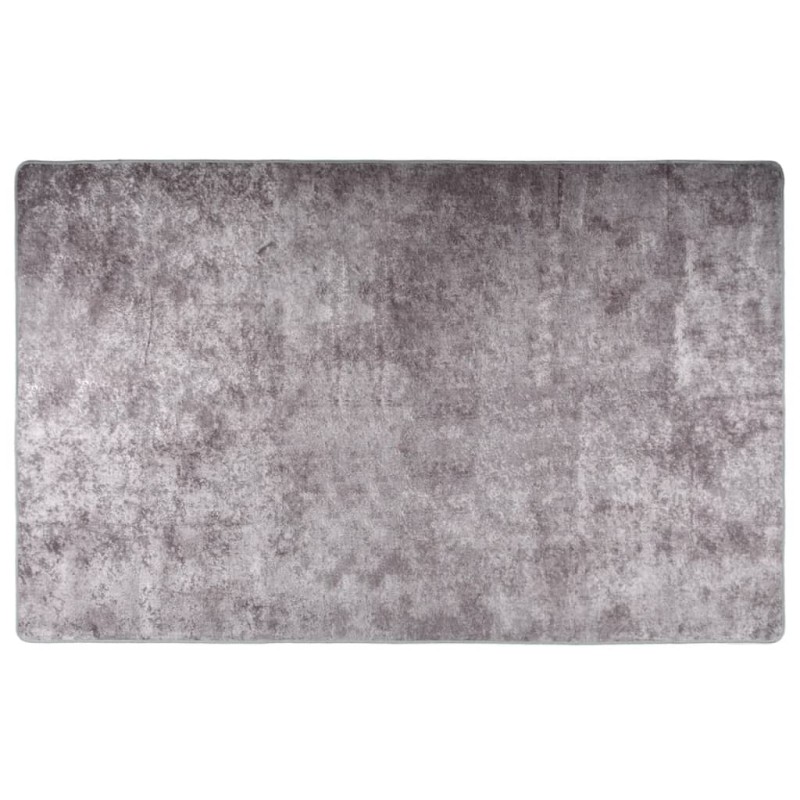 vidaXL Alfombra lavable antideslizante gris 160x230 cm vidaXL Alfombra lavable antideslizante gris 160x230 cm