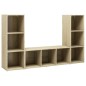 vidaXL Muebles de salón 3 piezas madera de ingeniería roble Sonoma vidaXL Muebles de salón 3 piezas madera de ingeniería roble Sonoma